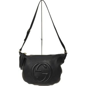 GUCCI Soho Shoulder Bag Interlocking GG Black